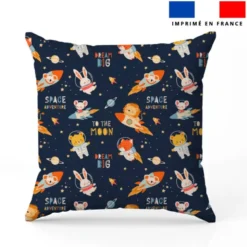 Coupon oreiller imprimé animaux dans l'espace