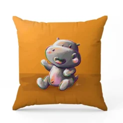 Coupon oreiller imprimé bébé hippo - Création Stillistic