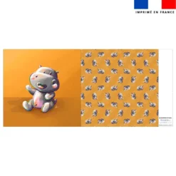 Coupon oreiller imprimé bébé hippo - Création Stillistic