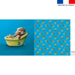 Coupon oreiller imprimé bébé loutre - Création Stillistic