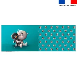 Coupon oreiller imprimé bébé rhino - Création Stillistic
