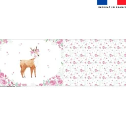 Coupon oreiller imprimé biche aquarelle