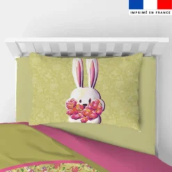 Coupon oreiller imprimé lapin printanier - Création Stillistic