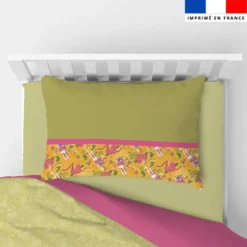 Coupon oreiller imprimé mini lapin printanier jaune - Création Stillistic