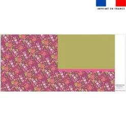Coupon oreiller imprimé mini lapin printanier framboise - Création Stillistic