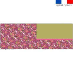 Coupon oreiller imprimé mini lapin printanier framboise - Création Stillistic