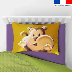 Coupon oreiller imprimé Singe Lou-Stick - Création Stillistic