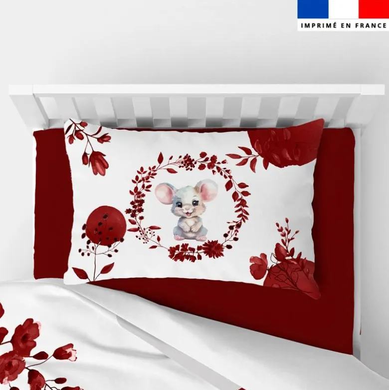 Coupon oreiller imprimé souris aquarelle