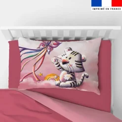 Coupon oreiller imprimé tigre blanc - Création Stillistic