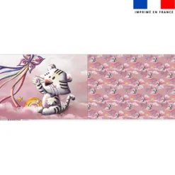 Coupon oreiller imprimé tigre blanc - Création Stillistic