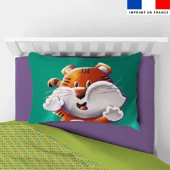 Coupon oreiller imprimé Tigre Lou-Stick - Création Stillistic
