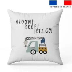 Coupon oreiller imprimé tracteur