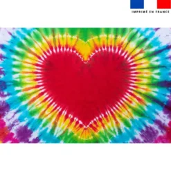 Coupon paréo motif coeur tie and dye