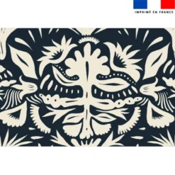 Coupon paréo motif symétrique bleu
