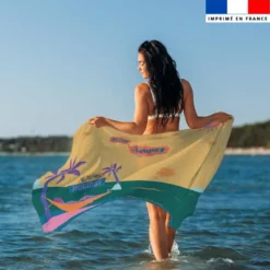 Coupon paréo motif welcome summer vert