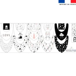 Coupon éponge bavoirs bandana motif animaux de la nuit