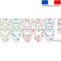 Coupon éponge bavoirs bandana motif flamant coco - Création Lili Bambou Design