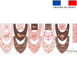 Coupon éponge bavoirs bandana motif folk fox