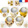 Coupon éponge bavoirs bandana motif lionceau aquarelle