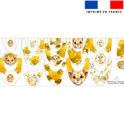 Coupon éponge bavoirs bandana motif lionceau aquarelle