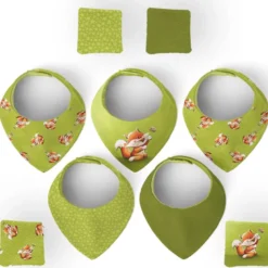 Coupon éponge bavoirs bandana motif bébé renard - Création Stillistic