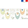 Coupon éponge bavoirs bandana motif safari animaux aquarelle