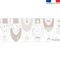 Coupon éponge bavoirs bandana motif lapin rêveur