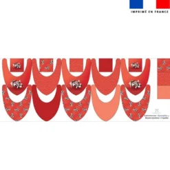 Coupon éponge bavoirs bandana motif bébé raton - Création Stillistic