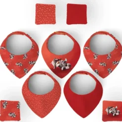 Coupon éponge bavoirs bandana motif bébé raton - Création Stillistic