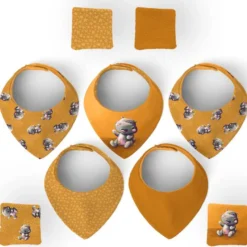 Coupon éponge bavoirs bandana motif bébé hippo - Création Stillistic