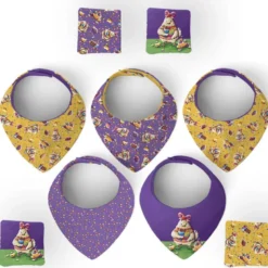 Coupon éponge bavoirs bandana motif poule et oeufs de Pâques - Création Stillistic