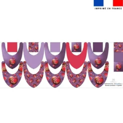 Coupon éponge bavoirs bandana motif loutre et coeurs - Création Stillistic