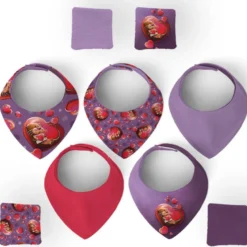 Coupon éponge bavoirs bandana motif loutre et coeurs - Création Stillistic