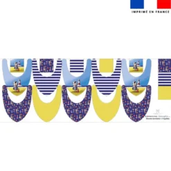 Coupon éponge bavoirs bandana motif macareux - Création Stillistic