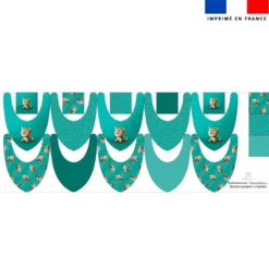 Coupon éponge bavoirs bandana motif bébé guépard - Création Stillistic