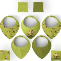 Coupon éponge bavoirs bandana motif bébé singe - Création Stillistic