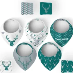 Coupon éponge bavoirs bandana motif cerf
