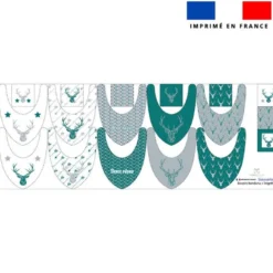 Coupon éponge bavoirs bandana motif cerf
