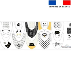 Coupon éponge bavoirs bandana motif chat noir