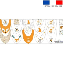 Coupon éponge bavoirs bandana motif animaux de la forêt