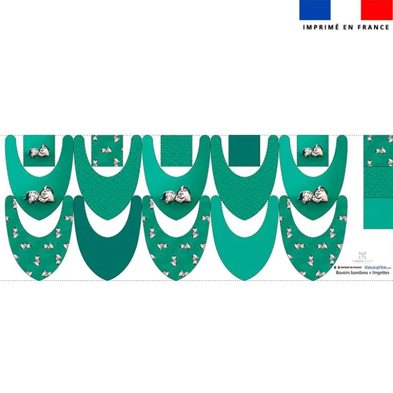 Coupon éponge bavoirs bandana motif bébé zèbre - Création Stillistic
