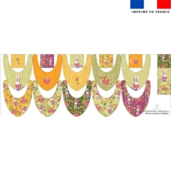 Coupon éponge bavoirs bandana motif lapin printanier - Création Stillistic
