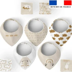 Coupon éponge bavoirs bandana motif lapin dans les nuages
