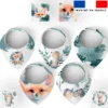Coupon éponge bavoirs bandana motif renard aquarelle