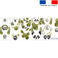 Coupon éponge bavoirs bandana motif panda aquarelle