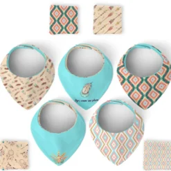 Coupon éponge bavoirs bandana motif boho indien