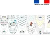 Coupon éponge bavoirs bandana motif policier aquarelle