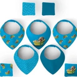 Coupon éponge bavoirs bandana motif bébé loutre - Création Stillistic