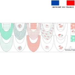 Coupon éponge bavoirs bandana motif flamant rose