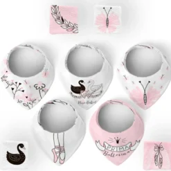 Coupon éponge bavoirs bandana motif ballet